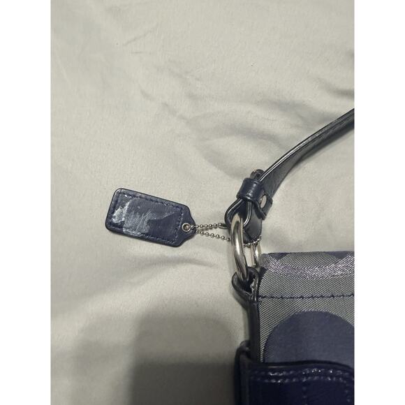 COACH crossbody bag authentic blue with silver - Picture 8 of 11